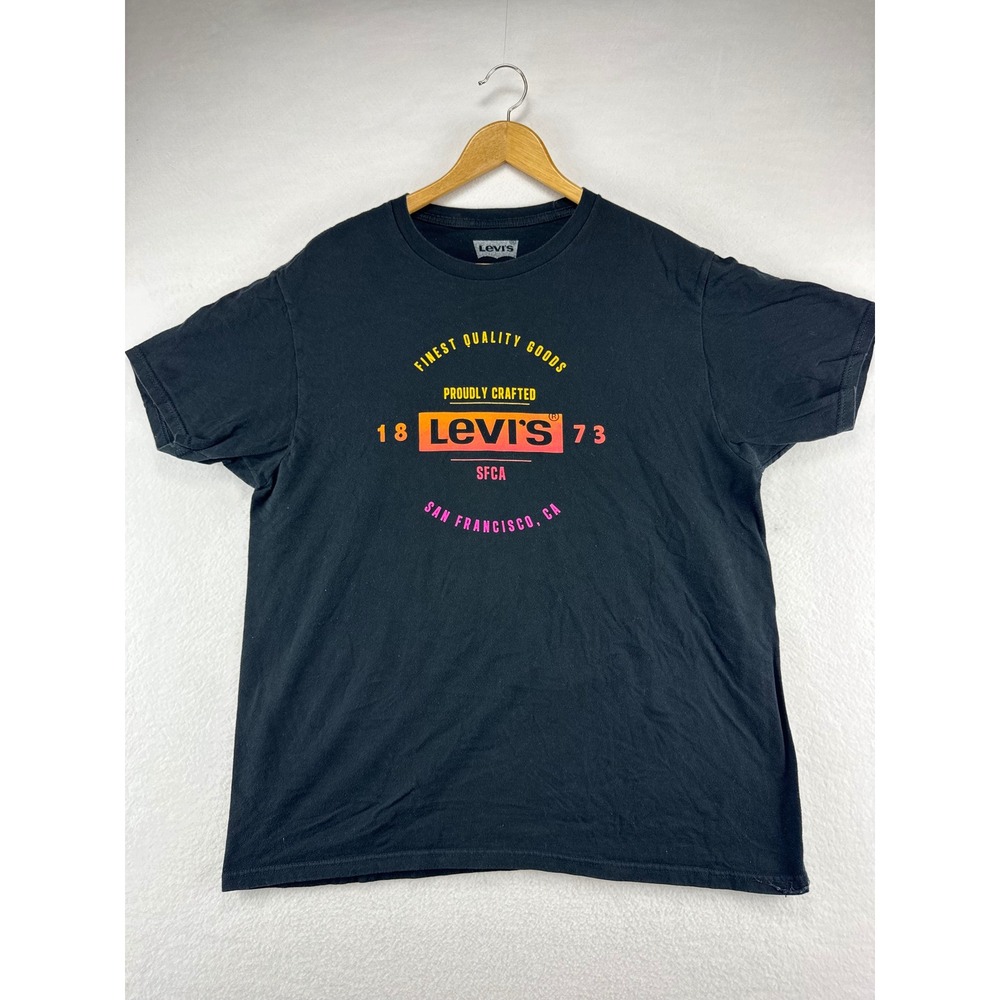Levis Graphic T-Shirt Mens‎ Large Black Cotton Short Sleeve SFCA Logo